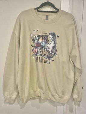 Taylor Swift Cream Graphic Crewneck Eras Tour Sweater